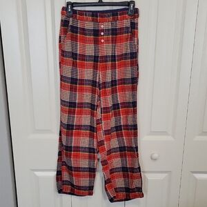 Aerie Plaid Lounge Pants in Red and Blue